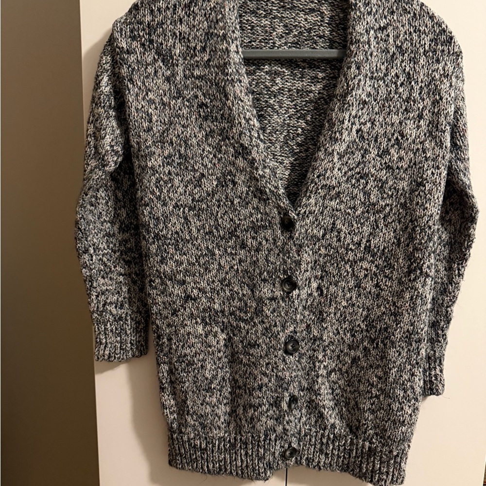 LOFT Black and White Knit Sweater XXS Petit